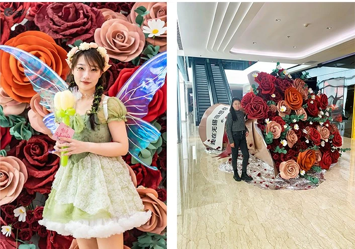 custom EVA flower installation manufacturer for shopping malls